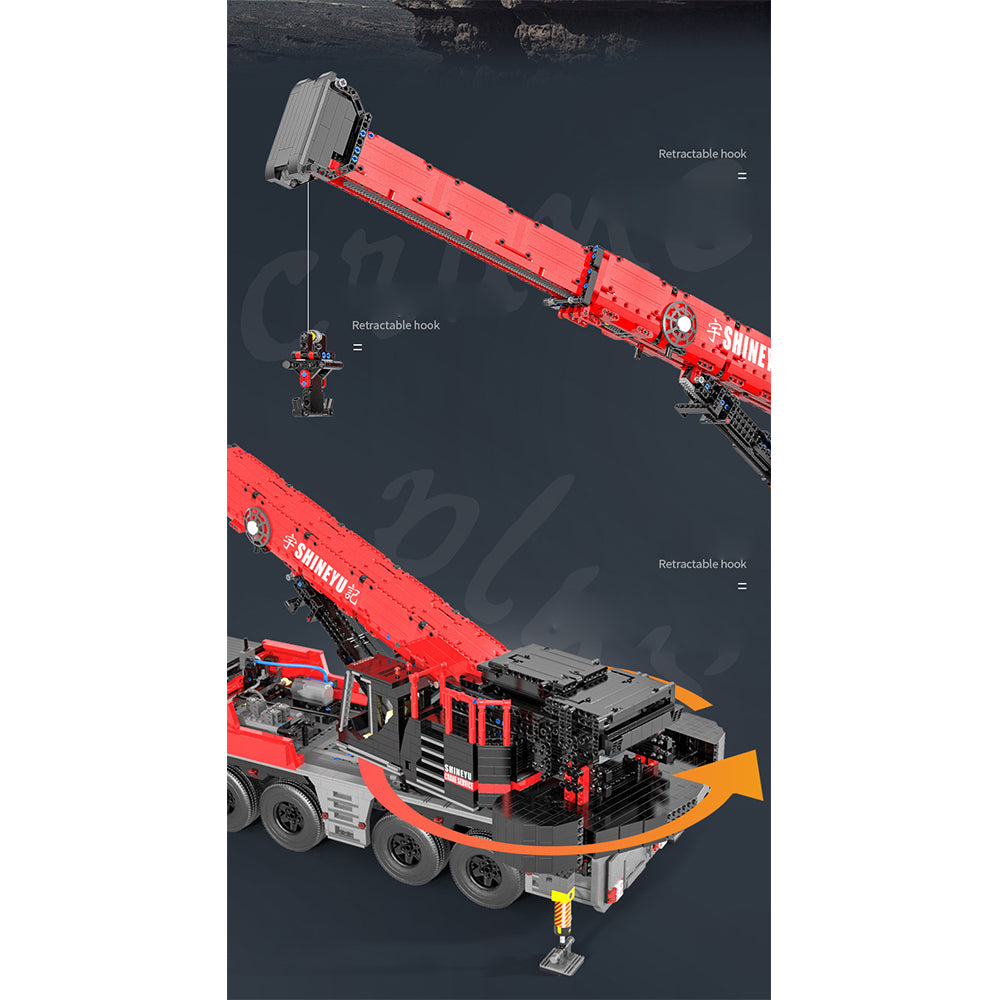 Technik Kran LKW, 4885 Teile Groß Liebherr Kranwagen, Technic Kran Ferngesteuert mit 11 Motors, Custom Bausteine Bauset Kompatibel mit Lego Technik