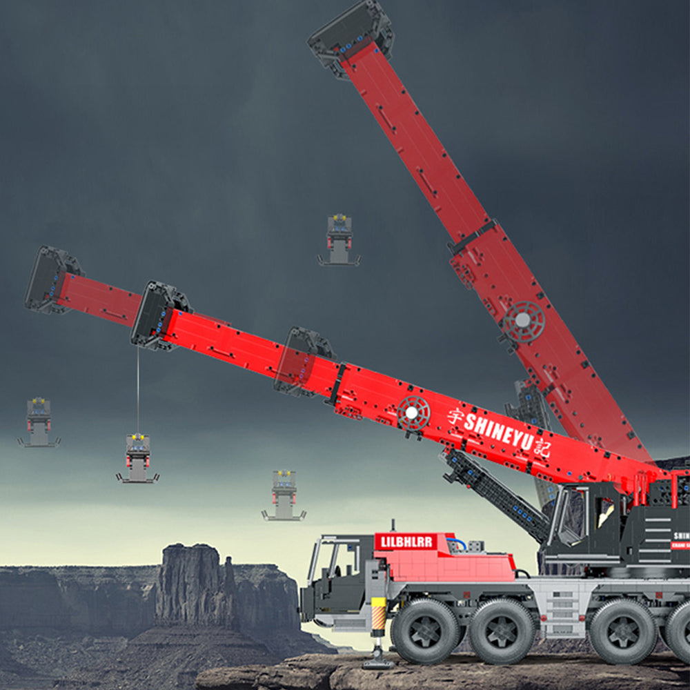 Technik Kran LKW, 4885 Teile Groß Liebherr Kranwagen, Technic Kran Ferngesteuert mit 11 Motors, Custom Bausteine Bauset Kompatibel mit Lego Technik