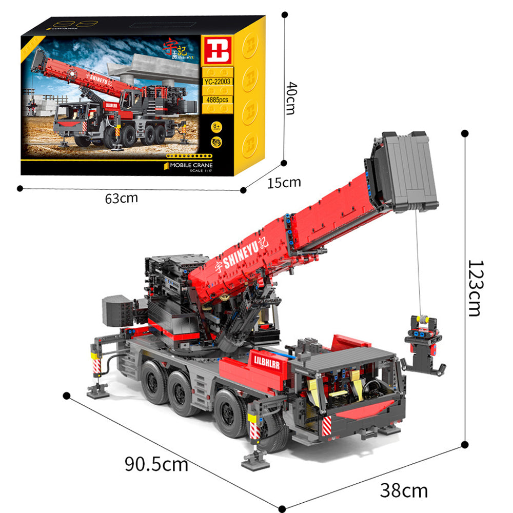 Technik Kran LKW, 4885 Teile Groß Liebherr Kranwagen, Technic Kran Ferngesteuert mit 11 Motors, Custom Bausteine Bauset Kompatibel mit Lego Technik