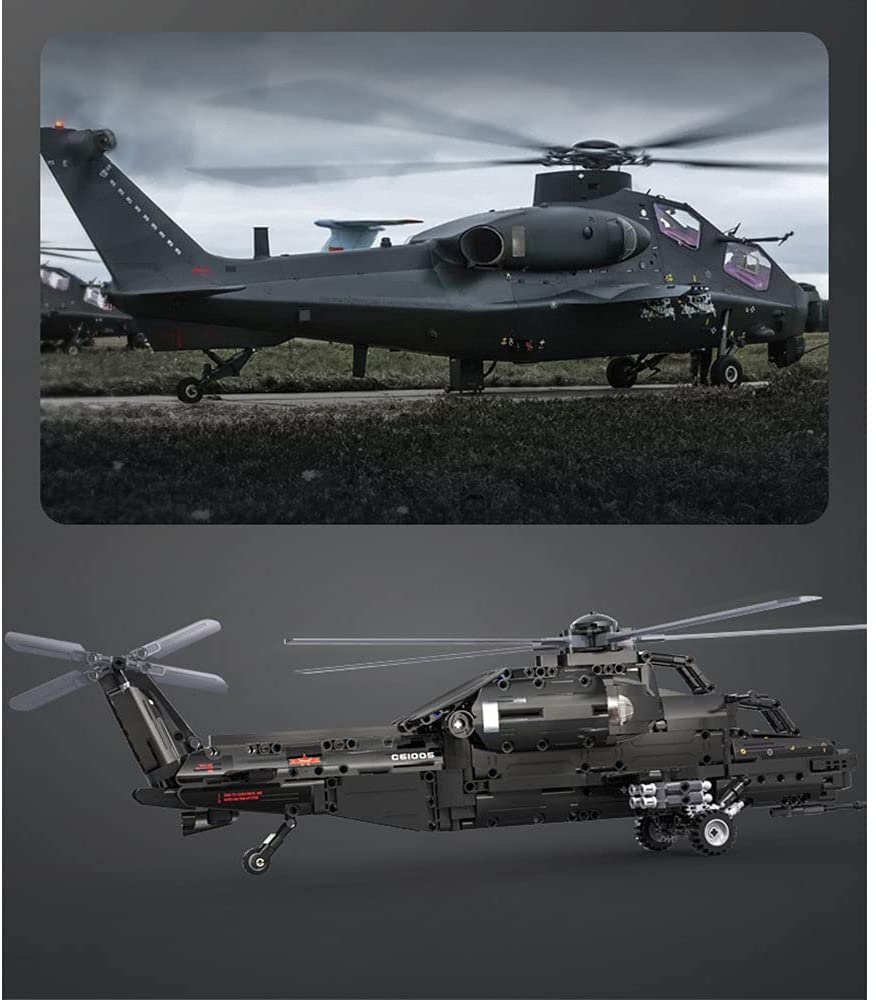 CADA C61005 Technik Hubschrauber, 1689 Teile Technik Helikopter Militär Technic Ferngesteuert Hubschrauber mit Motor und Fernbedienung Bauset Kompatibel mit Lego Technik
