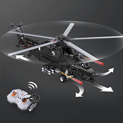 CADA C61005 Technik Hubschrauber, 1689 Teile Technik Helikopter Militär Technic Ferngesteuert Hubschrauber mit Motor und Fernbedienung Bauset Kompatibel mit Lego Technik