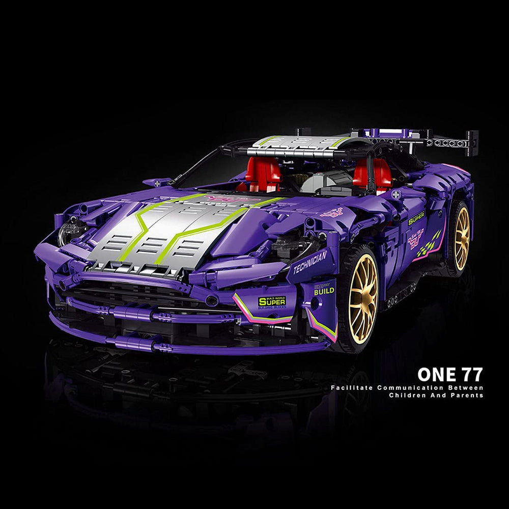 Technik Aston Martin DB11 Sportwagen, 2268 Teile Technik Ferngesteuert Auto mit Motor Technic Violett Supercar Custome Bausteine Bauset Kompatibel mit Lego Technik