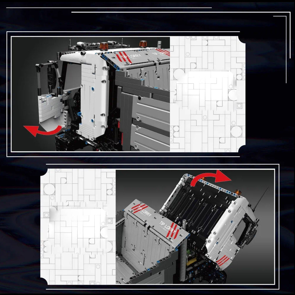 Technik LKW Ferngesteuert, Technic Pneumatik Dumper 19013 Modell, 5768 Teile Technik Truck Motorisierte Modell mit 8 Motoren, Custom Bausteine Kompatibel mit Lego Technik