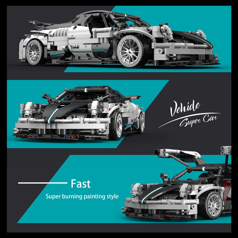 Technik Auto für Pagani Zonda, Technik Sportwagen Ferngesteuert Auto, Technik Supercar Motorisierte Modell Custom Bausteine Kompatibel mit Lego Technik