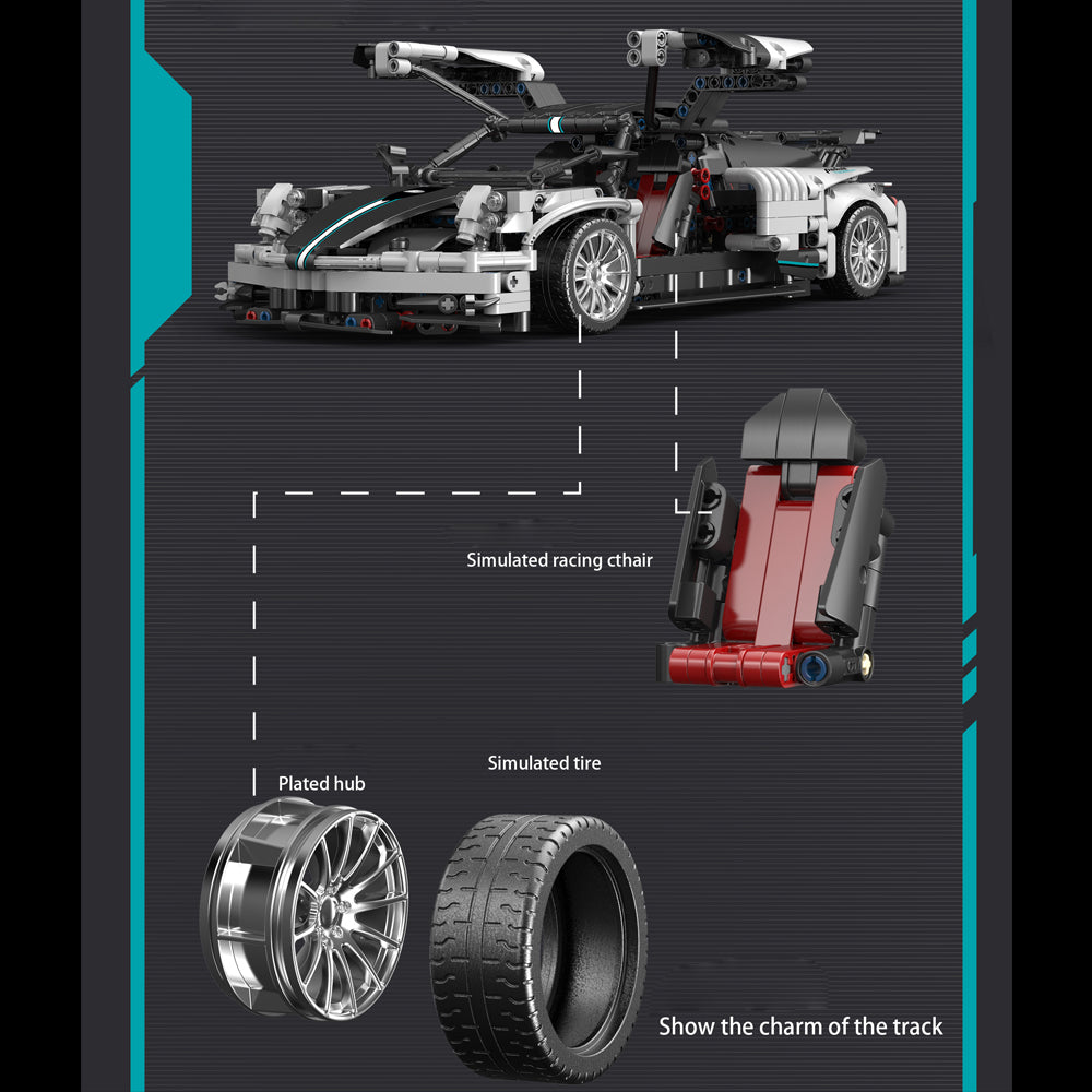 Technik Auto für Pagani Zonda, Technik Sportwagen Ferngesteuert Auto, Technik Supercar Motorisierte Modell Custom Bausteine Kompatibel mit Lego Technik