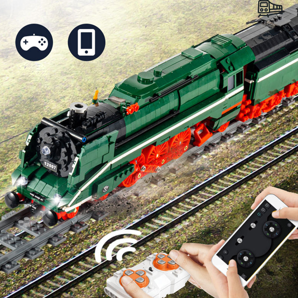 Technik BR18 201 Deutsch Schnellzug Modell, 2348 Teile Technik Dampflokomotive mit Motor und Schienen Bauset Kompatibel mit Lego Technik