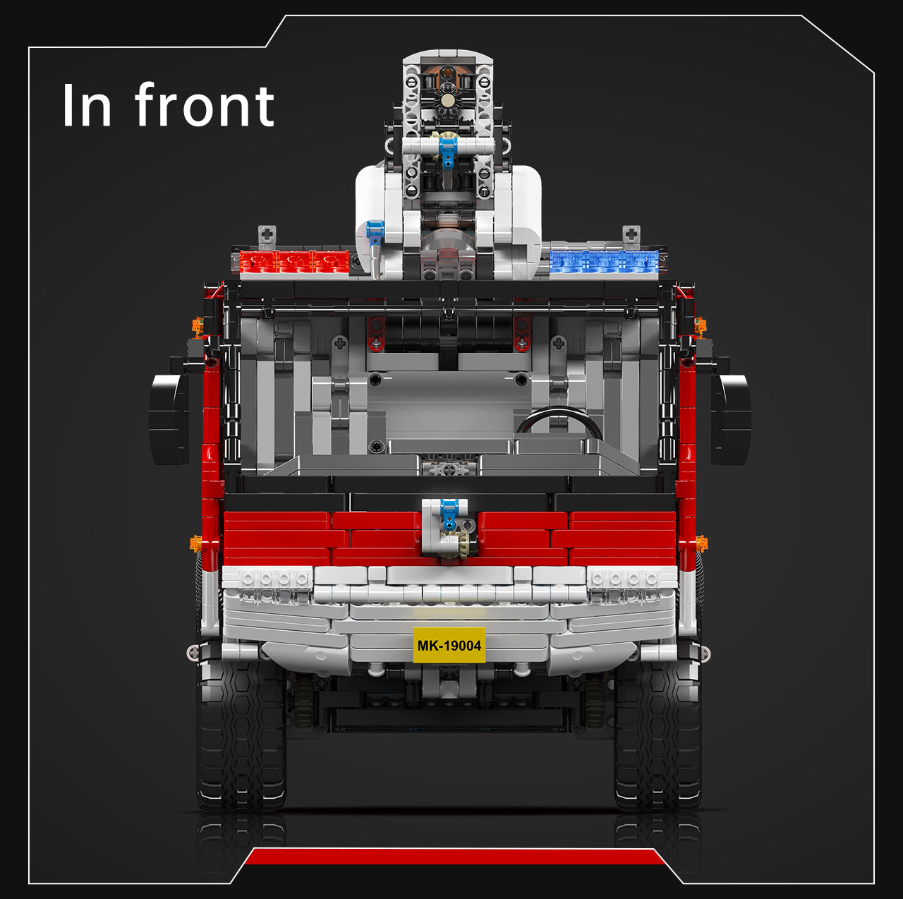 Technik Flughafen Rettungsfahrzeug Modell 6653 Teile Set zusammenbaut (Fernbedienung & APP-Steuerung R/C) Wasserspray Klemmbausteine Bausatz kompatibel mit Lego Technik