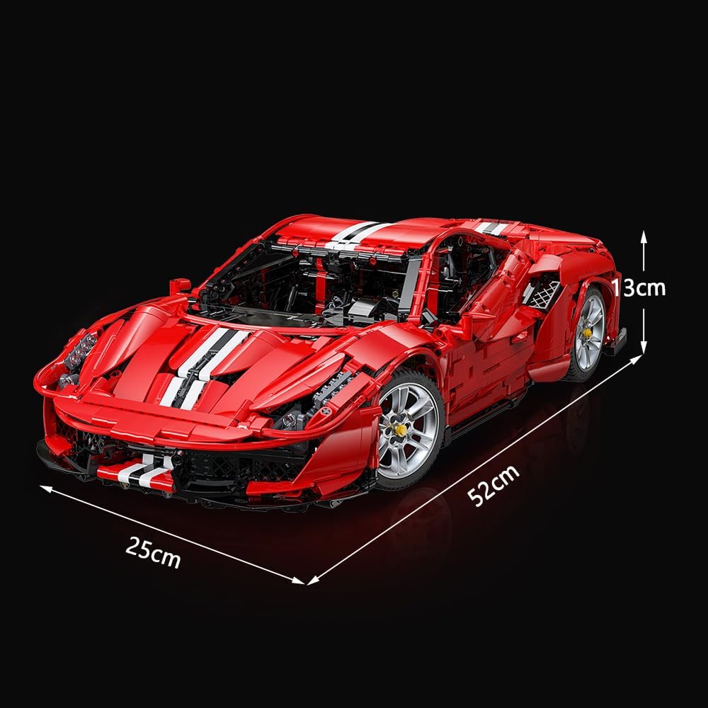 Ferrari 488 Pista, CaDA C61042W MOC Auto KIemmbausteine (3187 Teile)(Ohne Originalverpackung)
