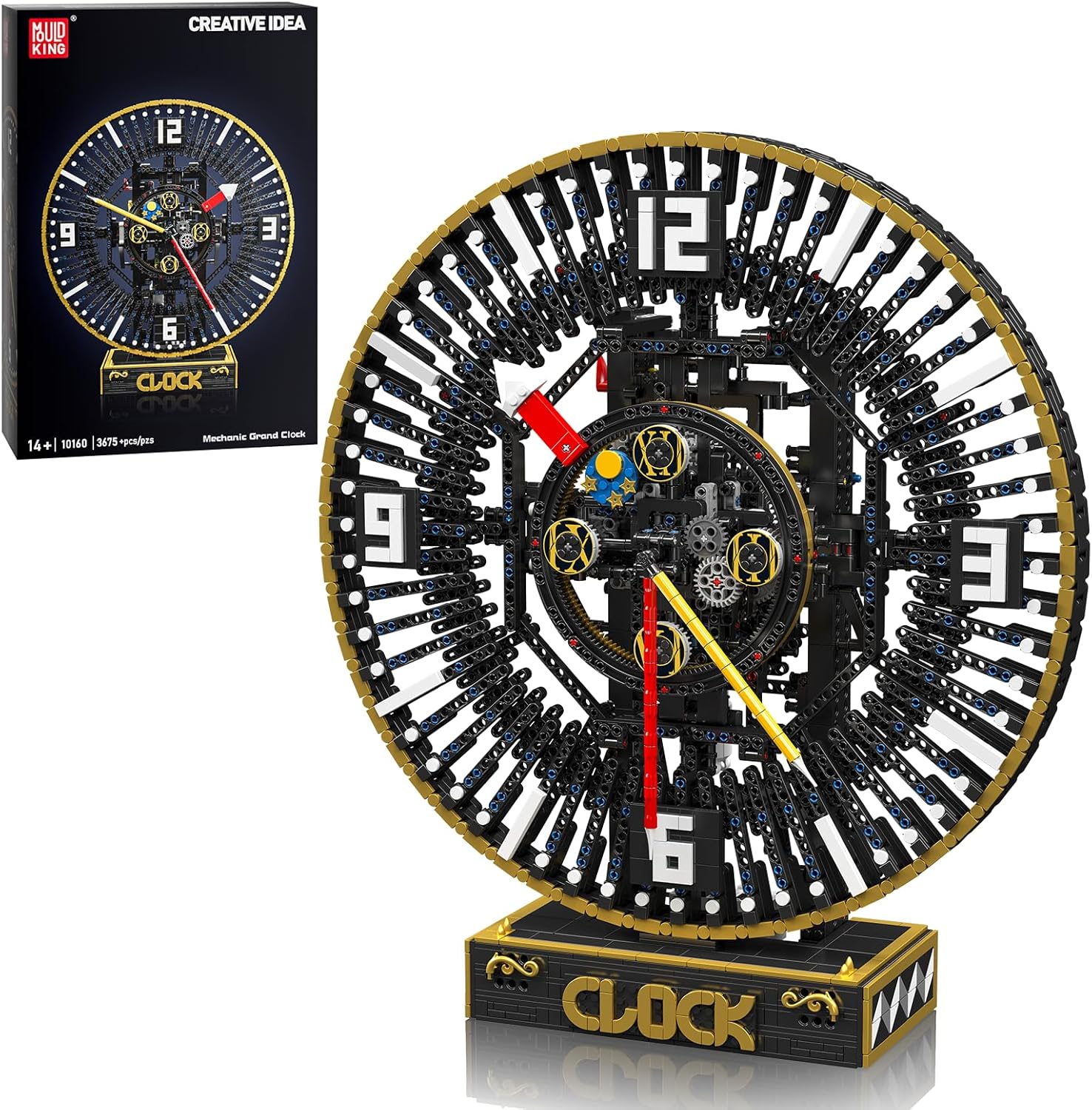 Mould King 10160 Technik Große Cyberpunk Uhr, Technik Ferngesteuert Mechanische Uhr Klemmbausteine APP Uhr Modell (3675 Teile)
