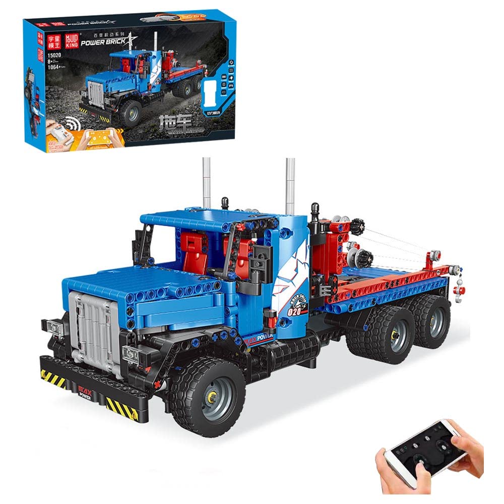 Technik Schwerlast-Abschleppwagen, Technik Trcuk Ferngesteuert, 1064 Teile Technic Abschlepptruck Motorisierte Modell, Custom Bausteine Kompatibel mit Lego Technik