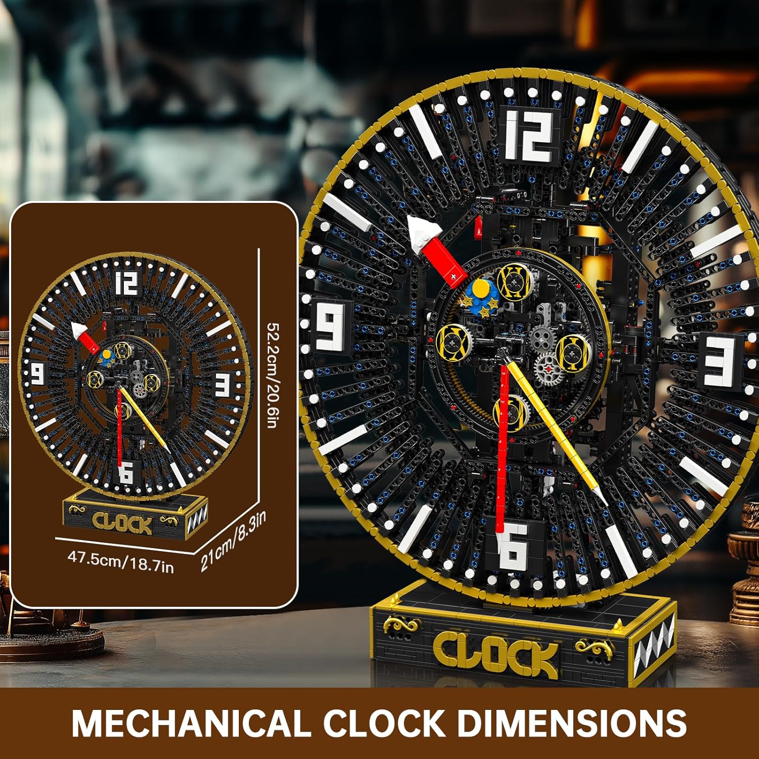 Mould King 10160 Technik Große Cyberpunk Uhr, Technik Ferngesteuert Mechanische Uhr Klemmbausteine APP Uhr Modell (3675 Teile)
