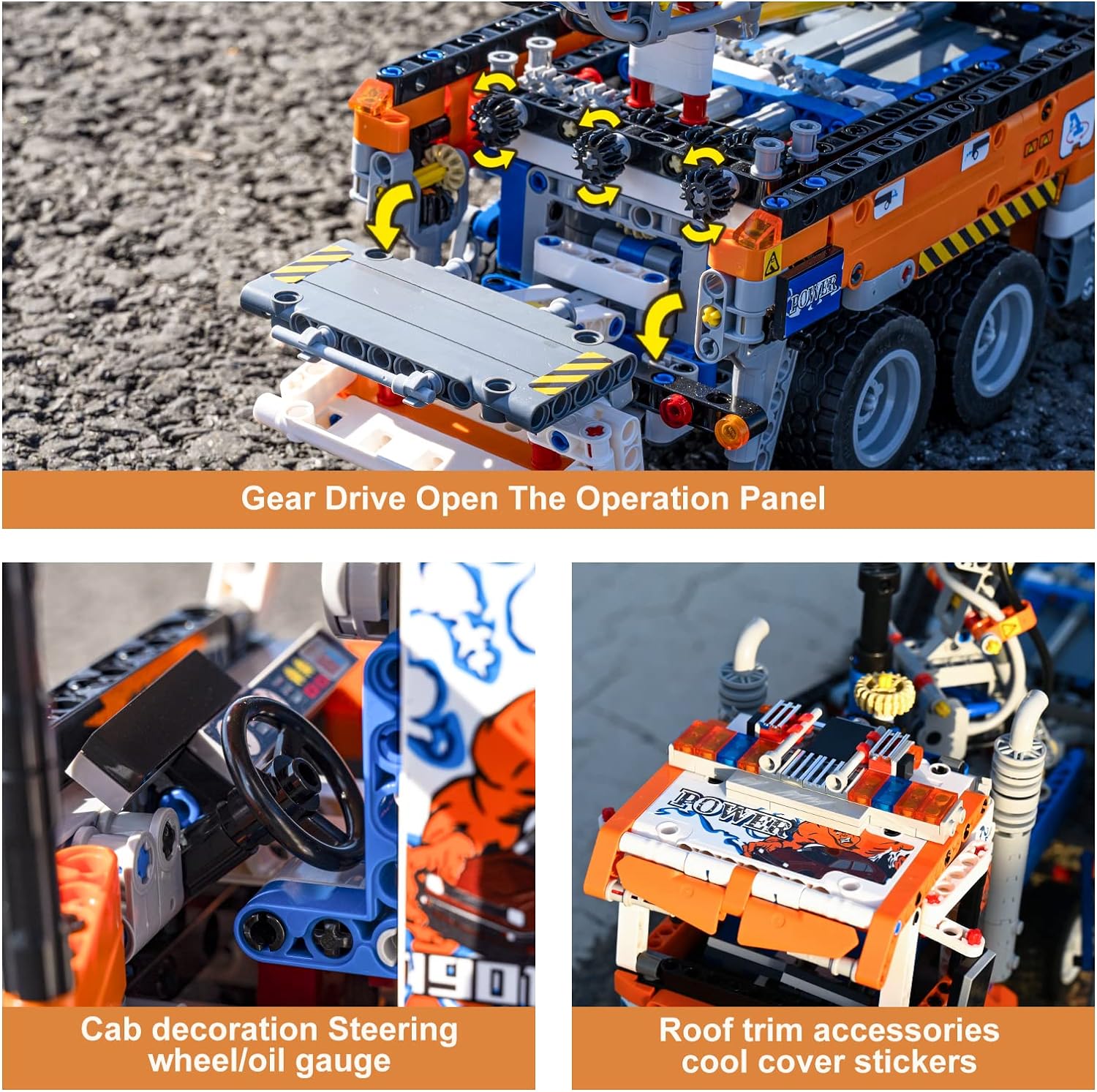 MK 19014 Technik Abschleppwagen Modellbauset, 2098 Teile Kran Spielzeug für Lego Technik