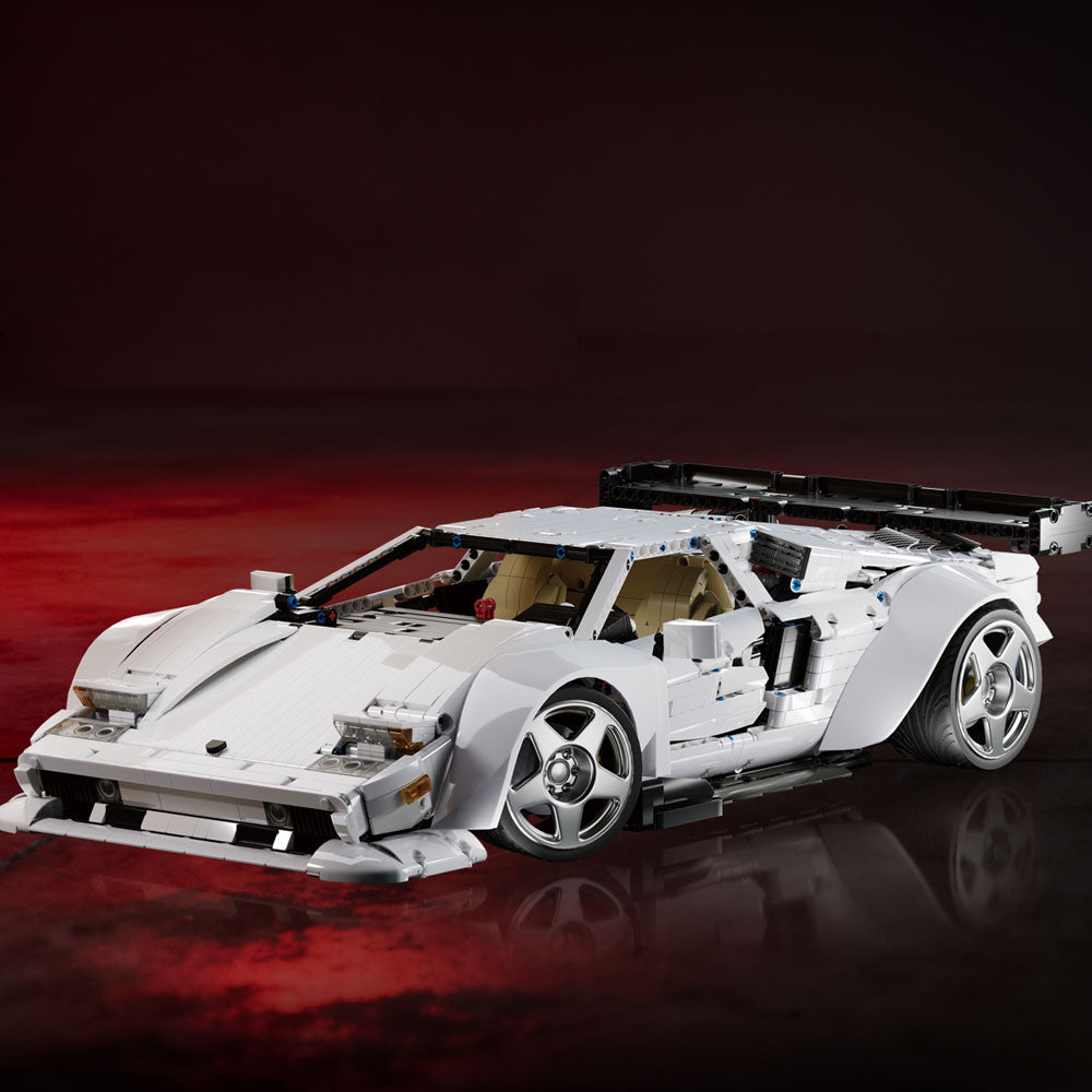 Technik Auto für Lamborghini Countach Hypercar, Technik Rennauto KIemmbausteine, Maßstab 1: 8 Modell, 4301 Teile
