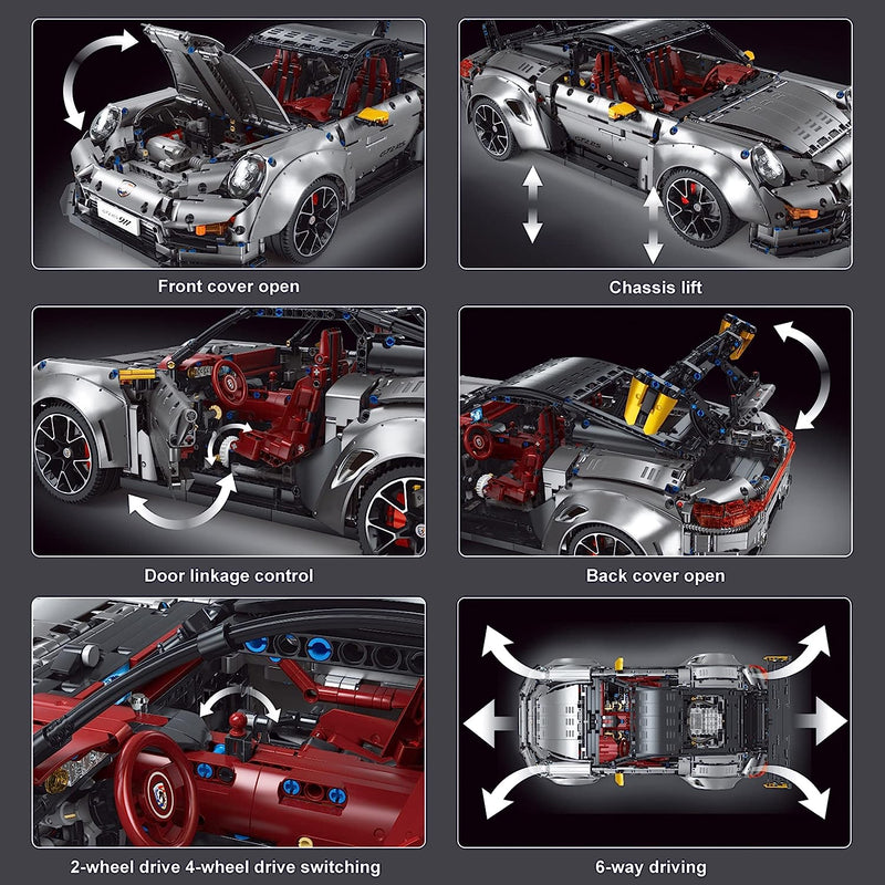 FigureArt Technik Sportwagen Auto Bausatz, GULY 10646, 3803 Teile mit Motoren und LED Groß Ferngesteuert Auto Klemmbausteine (Originalverpackung) (Dynamische Version FigureArt Technik Sportwagen Auto Bausatz, GULY 10646, 3803 Teile mit Motoren und LED Groß Ferngesteuert Auto Klemmbausteine (Originalverpackung) (Dynamische Version