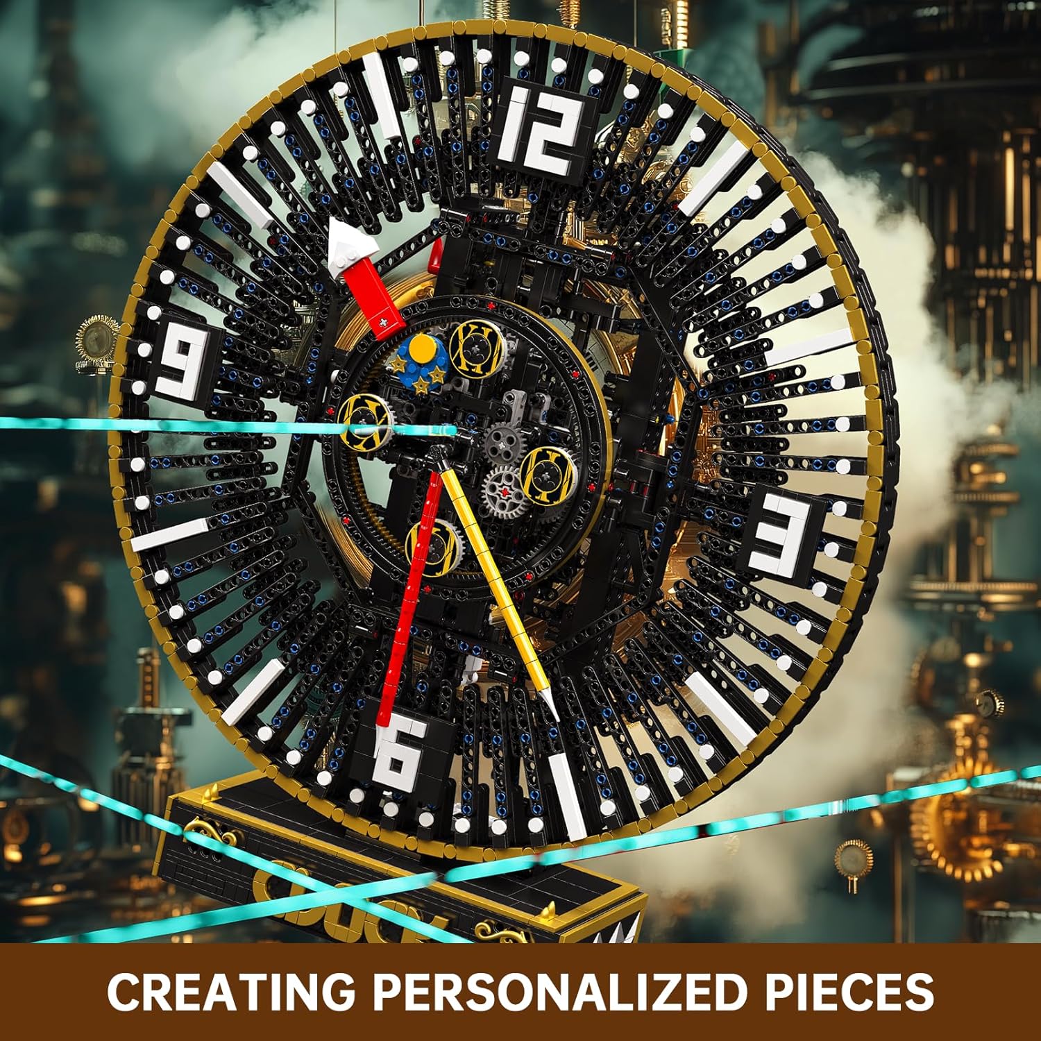Mould King 10160 Technik Große Cyberpunk Uhr, Technik Ferngesteuert Mechanische Uhr Klemmbausteine APP Uhr Modell (3675 Teile)