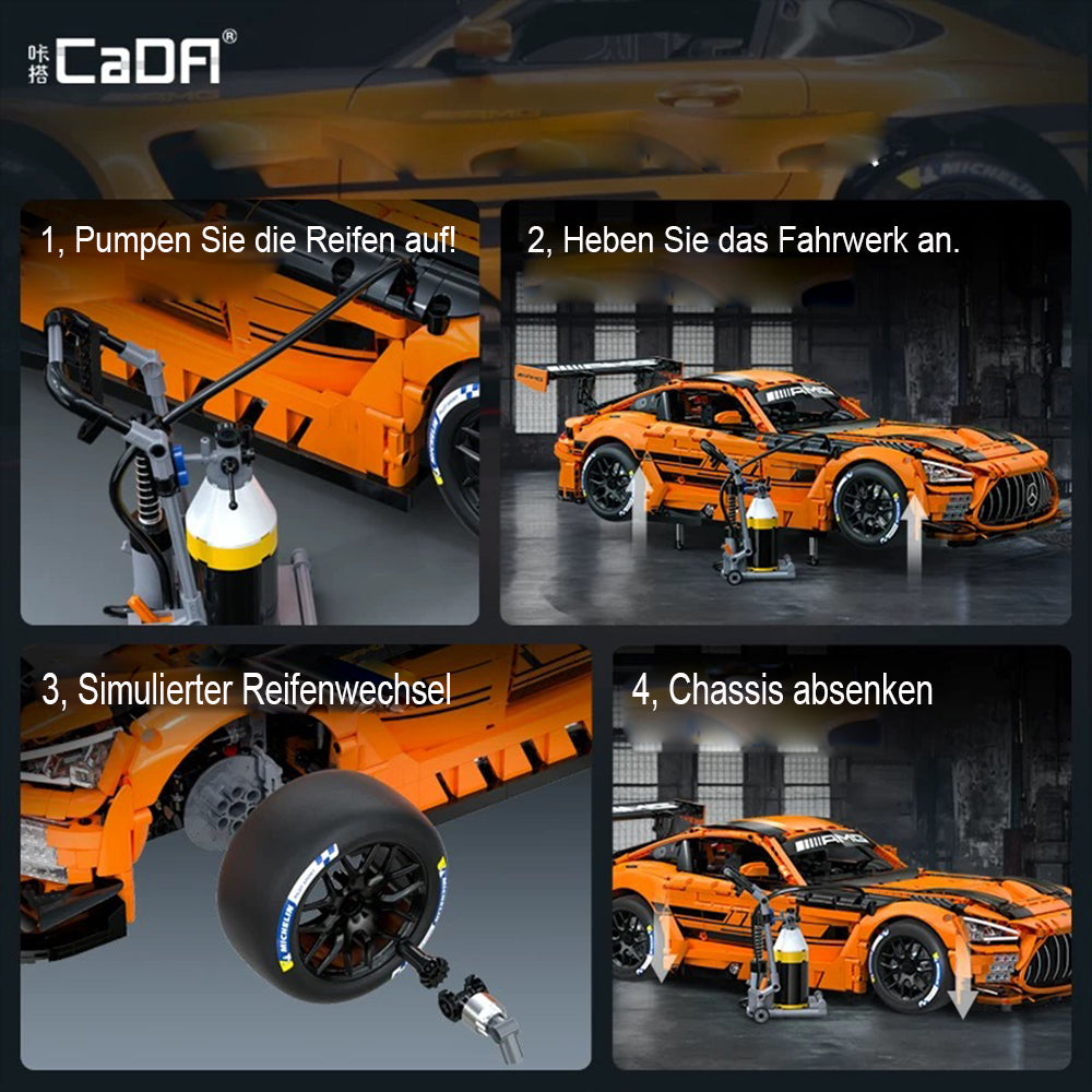Mercedes AMG GT3, CaDA C64008W MOC Auto KIemmbausteine (5466 Teile)