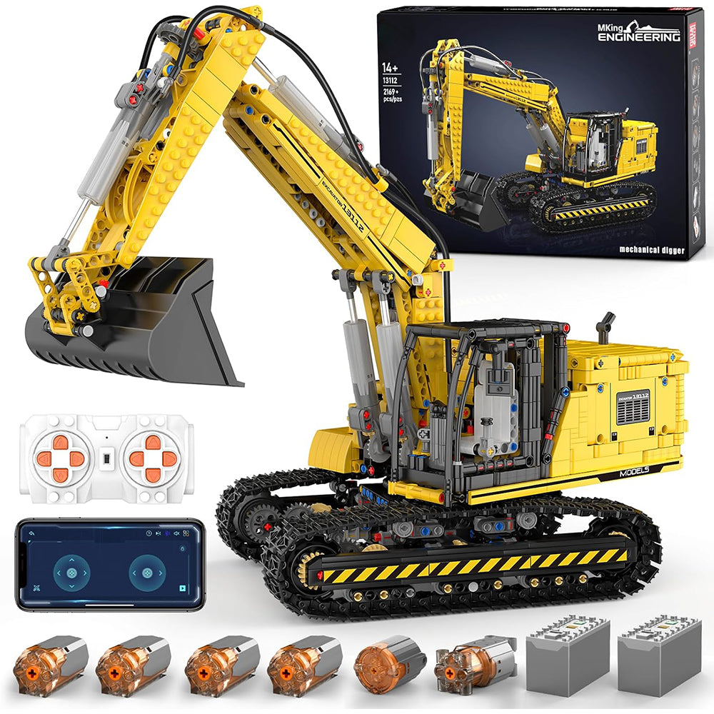 Technik Raupenbagger Baumaschine, MOC-13112 Upgrade APP Bagger KIemmbausteine (2169 Teile)