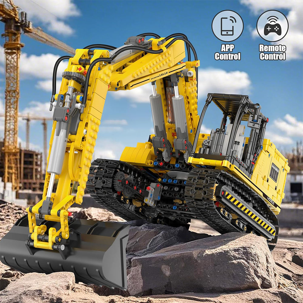 Technik Raupenbagger Baumaschine, MOC-13112 Upgrade APP Bagger KIemmbausteine (2169 Teile)