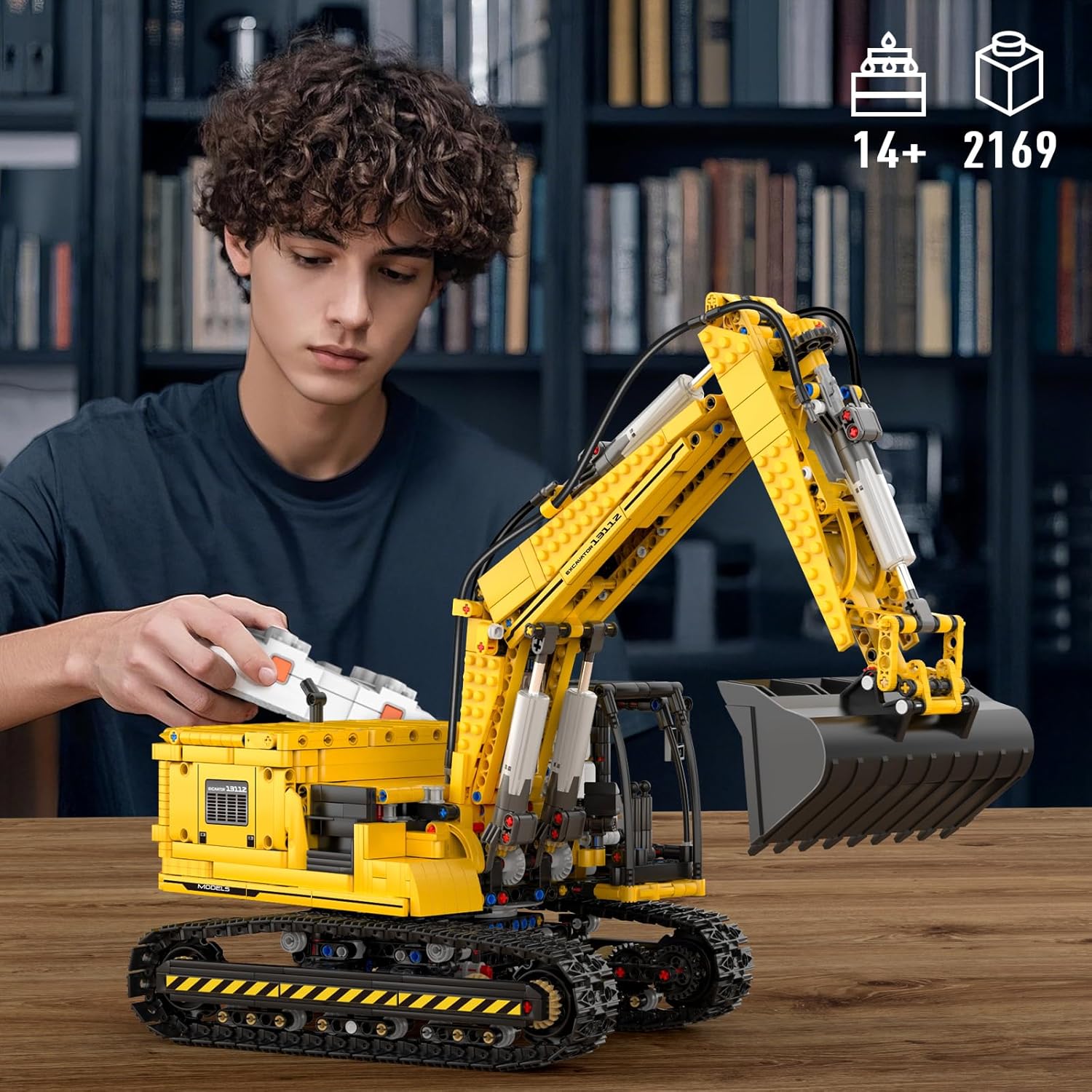 Technik Raupenbagger Baumaschine, MOC-13112 Upgrade APP Bagger KIemmbausteine (2169 Teile)