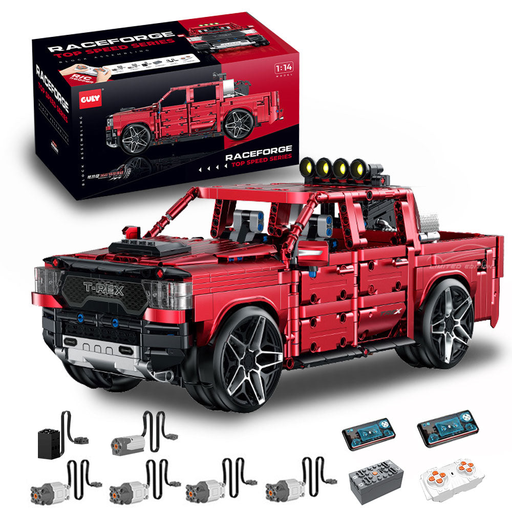 Technik Auto 1: 8 für Dodge RAM Pickup, Technik Auto mit 5 M0T0REN Technik Auto Bausatz MOC Auto KIemmbausteine für Dodge Technik Auto, Originalverpackung
