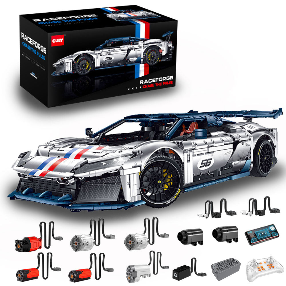 Technik Auto 1: 8 für Ferrari F80 Hypercar, Technik Auto mit 6 Motoren Technik Auto Bausatz MOC Auto KIemmbausteine für Ferrari Technik Auto, Originalverpackung