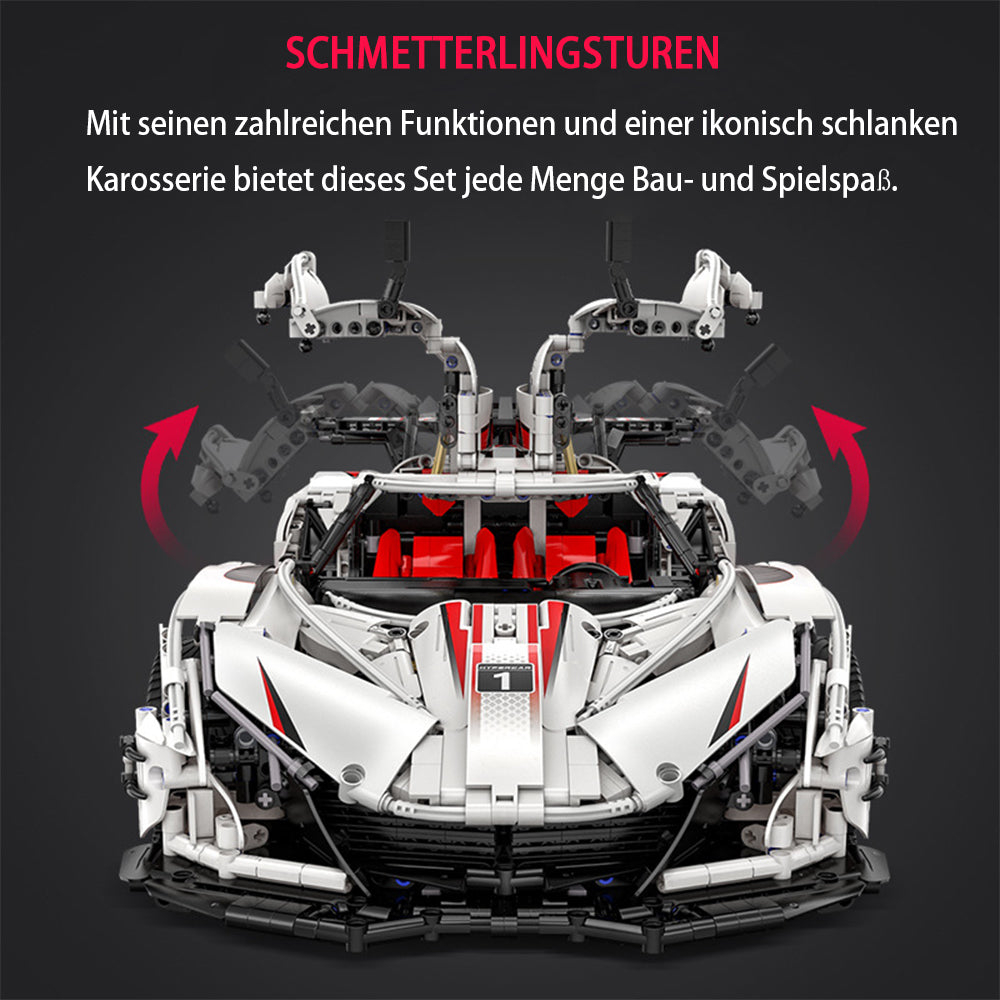 Technik Auto für Apollo IE, C61053W, 4449 Teile Technik Sportwagen Motorisierte Modell, Technik Ferngesteuert Auto Custom Bausteine Kompatibel mit Lego Technik