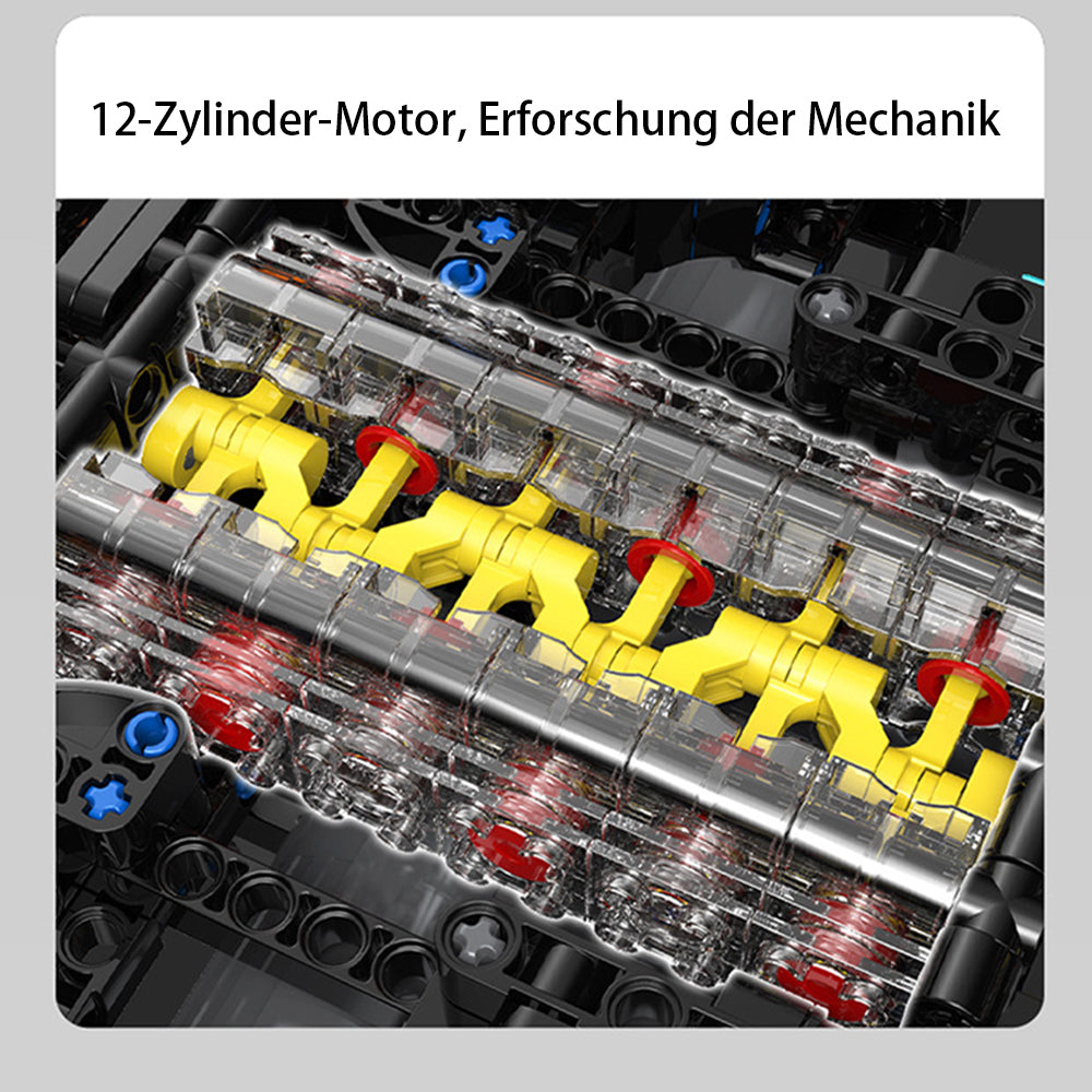 Technik Auto für Lamborghini Veneno Superauto, 1:8 Groß Auto mit 5 Motoren Set, Technik Auto ModeII Bausatz, 3809 TeiIe MOC Supercar ModeII, Kompatibel mit Iego Technik Lamborghini