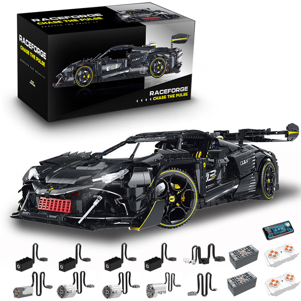 Technik Auto 1: 8 für Ferrari 296 GTB Hypercar, Groß Auto mit 8 Motoren Set, G-10627 Technik Supercar ModeII Bausatz, 3729 TeiIe MOC Superauto ModeII (Originalverpack)