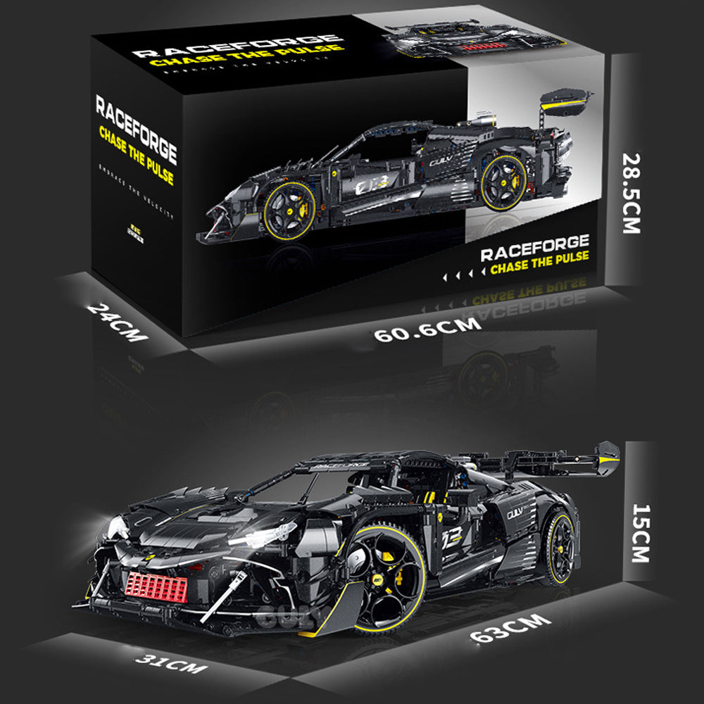 Technik Auto 1: 8 für Ferrari 296 GTB Hypercar, Groß Auto mit 8 Motoren Set, G-10627 Technik Supercar ModeII Bausatz, 3729 TeiIe MOC Superauto ModeII (Originalverpack)