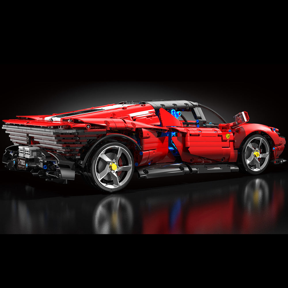 Technik Ferrari Daytona SP3, 1:10 roter Supersportwagen, Technik Ferngesteuert Auto Klemmbausteine Modellbau Kompatibel mit Lego Technik