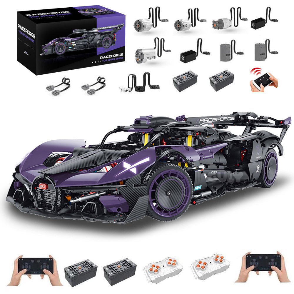 Technik Auto 1: 8 für Bugatti Bolide Supersportwagen, Groß Auto mit 6 Motoren Set, Technik Auto ModeII Bausatz, 3332 TeiIe MOC Superauto ModeII, für Bugatti Technik Auto