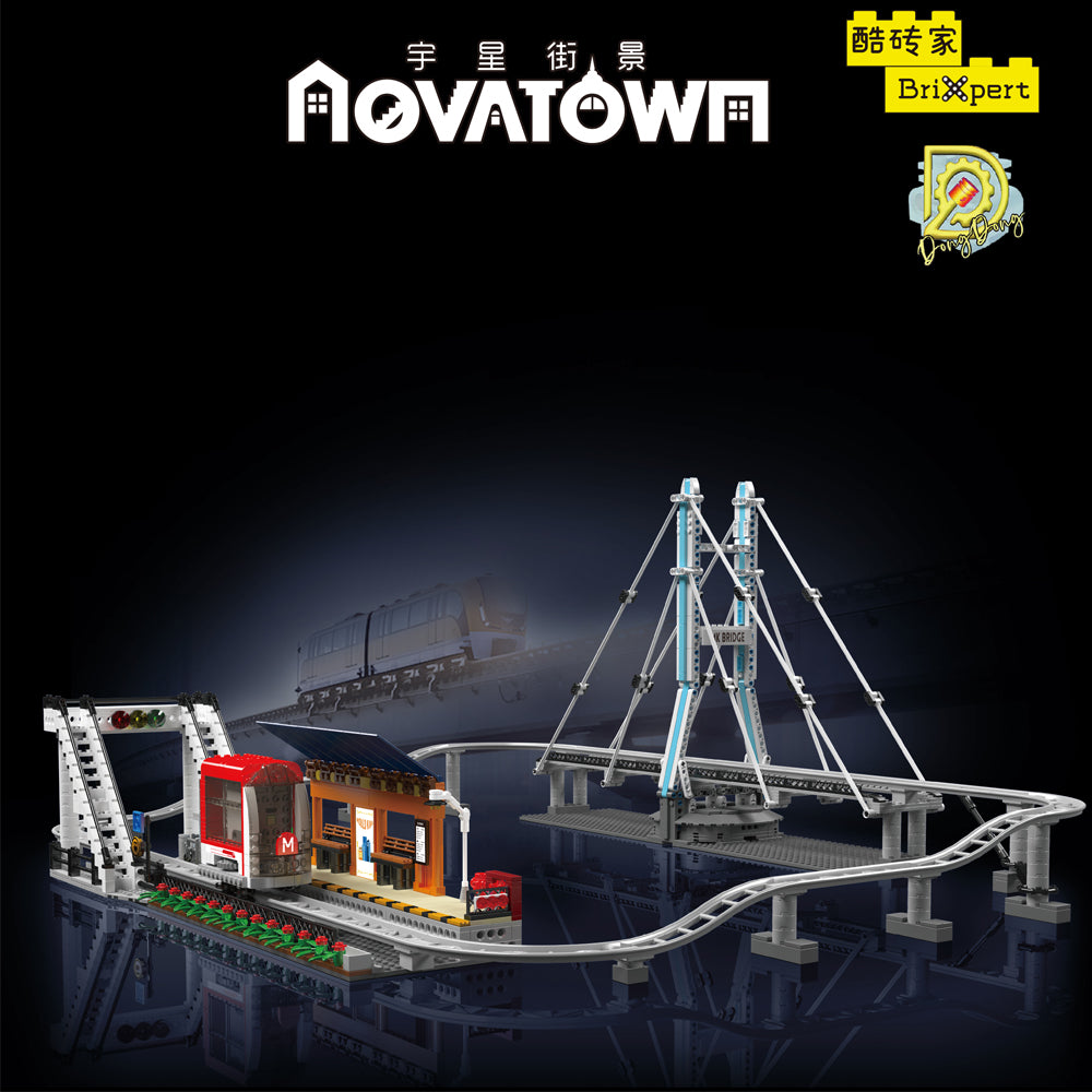 Technik Urban Triebwagen mit Schienen Modell, 1480+ Teile Technik Triebwagen Technik Auto Ferngesteuert Auto mit M0T0R Bausatz Kompatibel mit Lego Technik