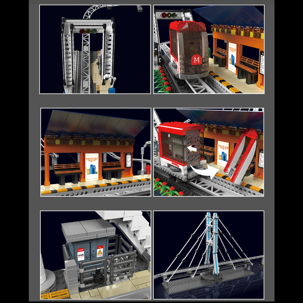 Technik Urban Triebwagen mit Schienen Modell, 1480+ Teile Technik Triebwagen Technik Auto Ferngesteuert Auto mit M0T0R Bausatz Kompatibel mit Lego Technik
