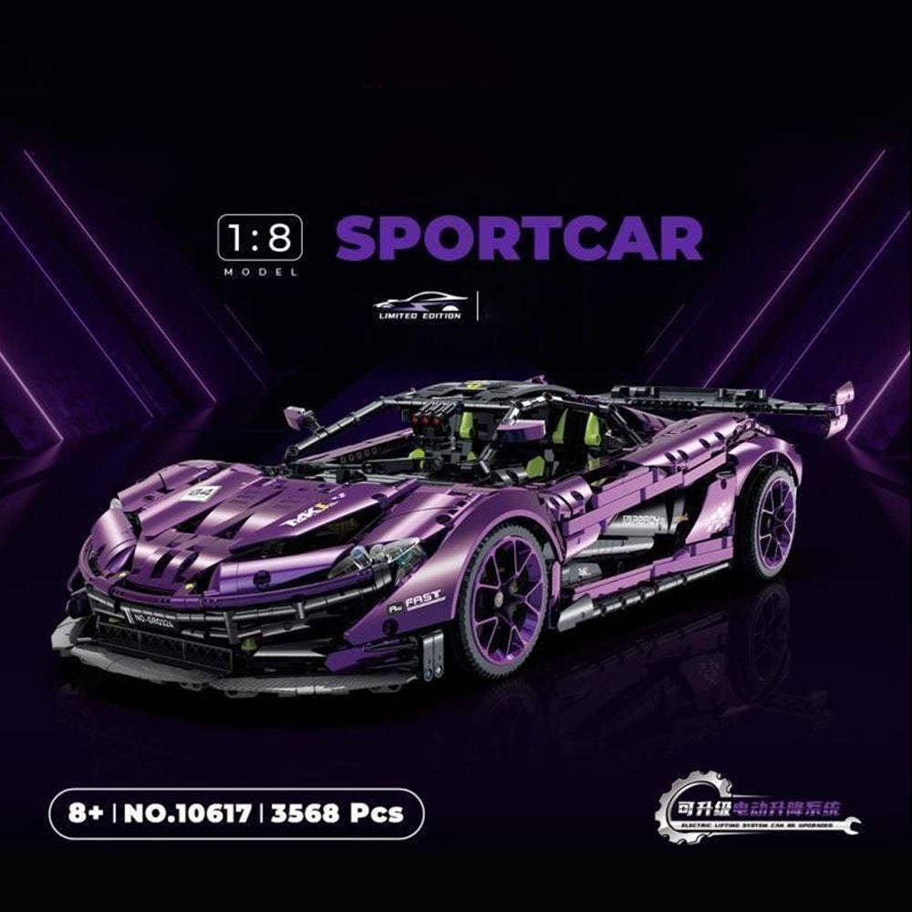 Technik Auto 1: 8 für Mclaren P1 GTR Hypercar, Technik Auto mit 6 M0T0REN Technik Auto Bausatz MOC Auto KIemmbausteine für Mclaren P1 Technik Auto, Originalverpackung