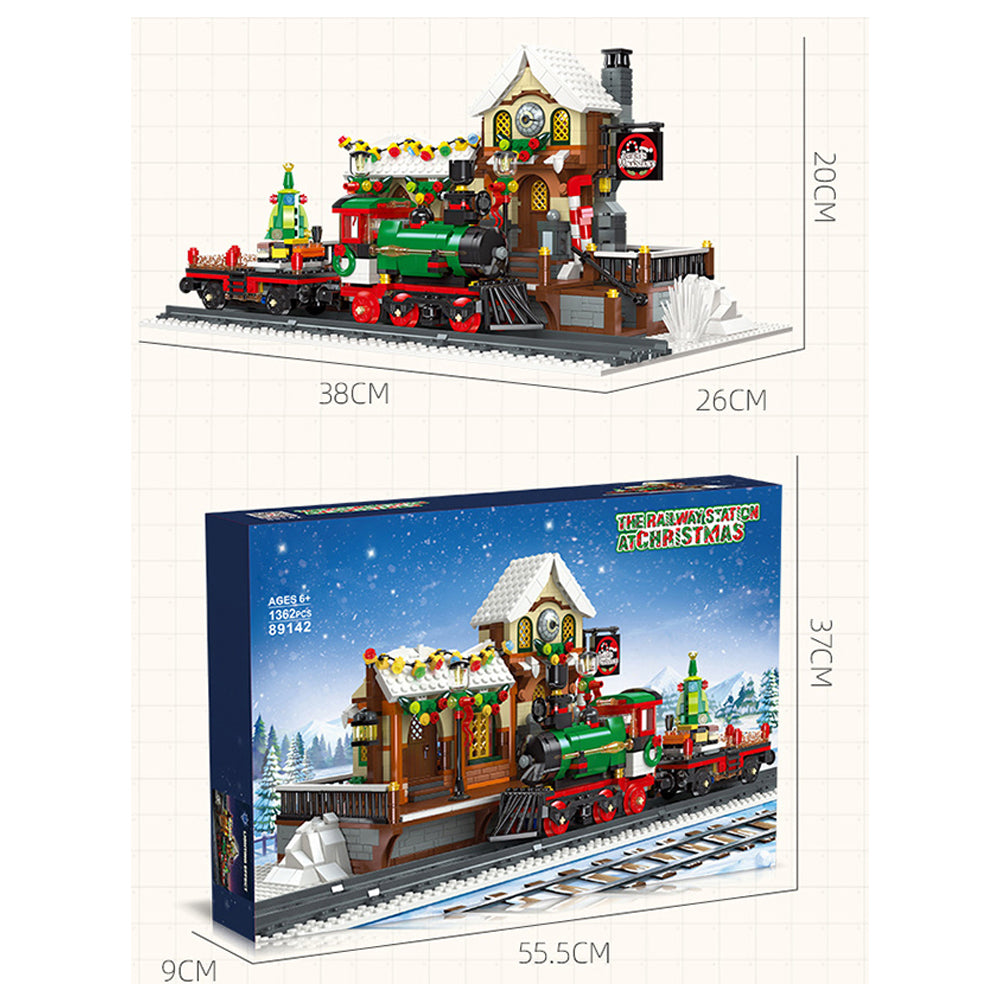 Weihnachtszug für Lego Weihnachten 2023, Weihnachtszug Mit Ieds Weihnachten Haus Weihnachtsbaum Weihnachtsset, 1360+ Teile Klemmbausteine Modell Kompatibel mit Lego Weihnachten 2023