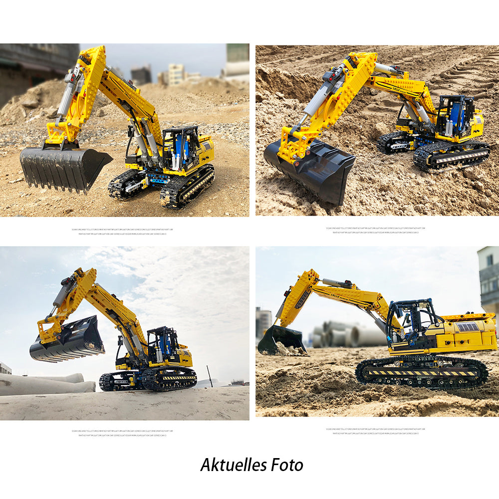 Technik LKW mit Anhänger, Bagger, 6300+ Teile Technik Pneumatik LKW mit Anhänger, Technik Truck mit Anhänger, Raupenbagger Modell Bausatz Kompatibel mit Lego Technik
