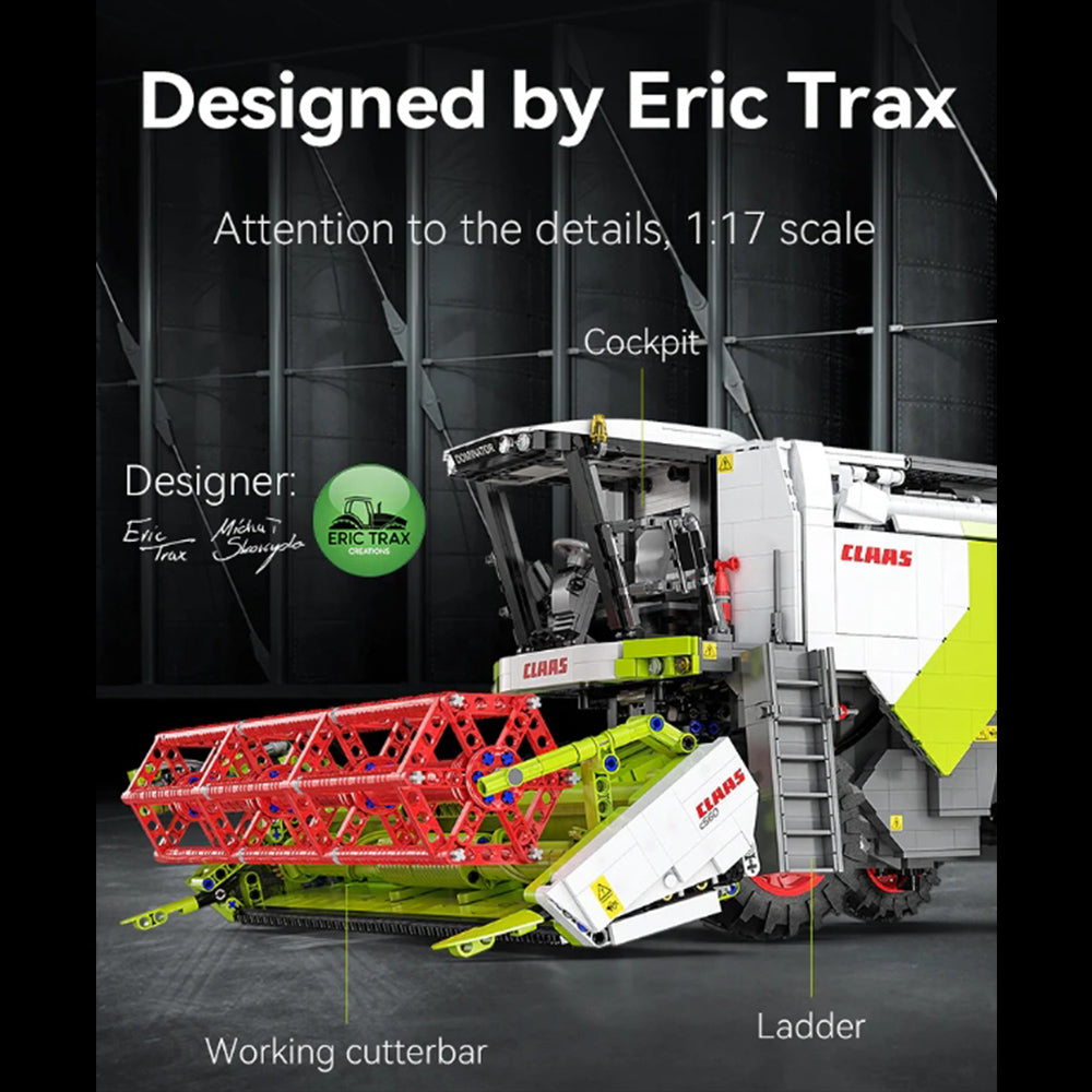CLAAS Dominator 370 Mähdrescher, CADA C61508W Technik Mähdrescher, 4560+ Teile Technik 1:17 Groß Harvester mit Motoren Set für Kinder Erwachsene
