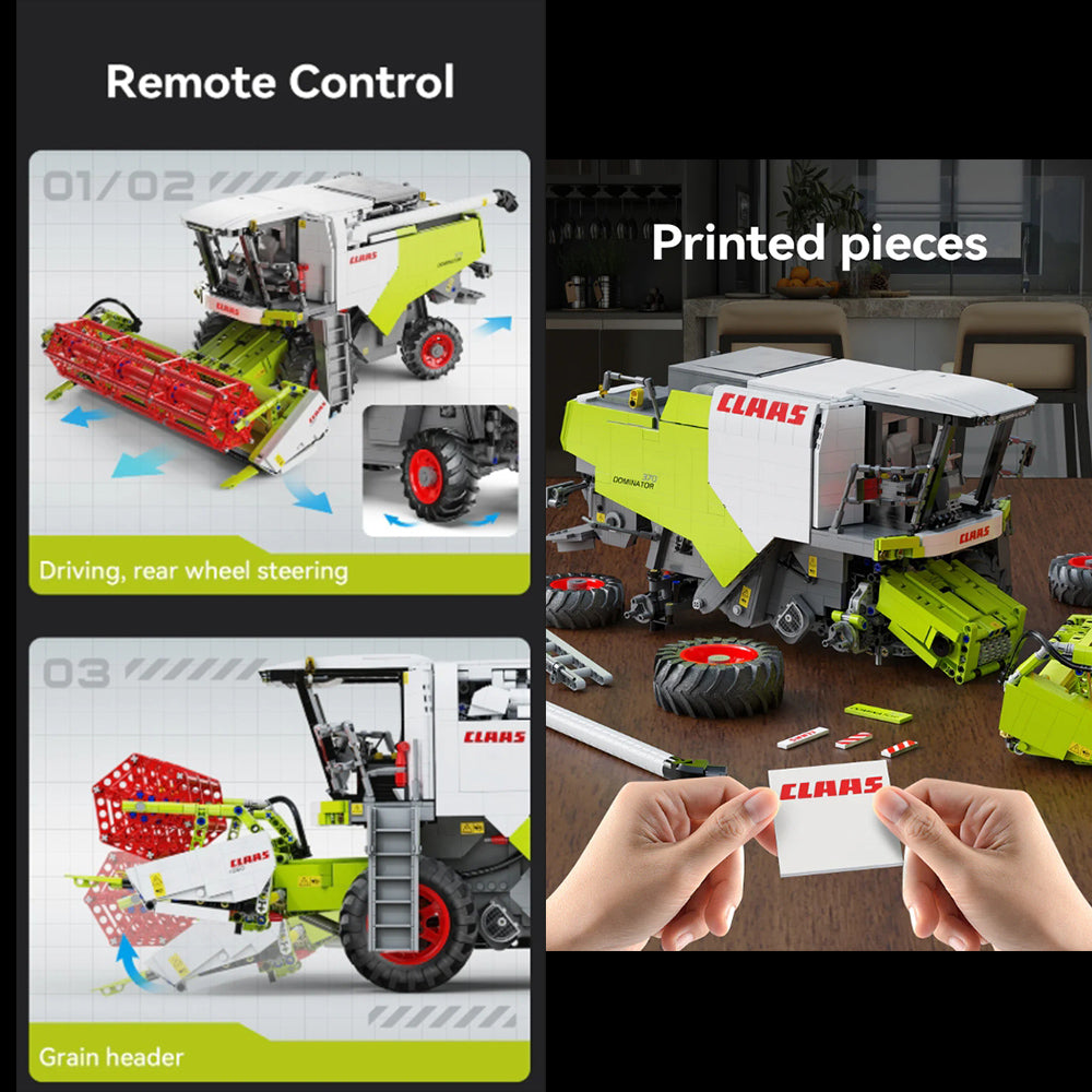 CLAAS Dominator 370 Mähdrescher, CADA C61508W Technik Mähdrescher, 4560+ Teile Technik 1:17 Groß Harvester mit Motoren Set für Kinder Erwachsene