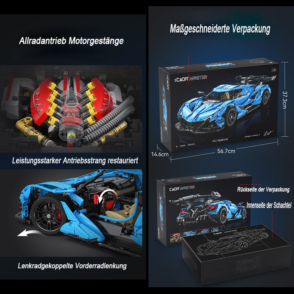 Technik Apollo V12 Hypercar - 3865 Teile - C64003W