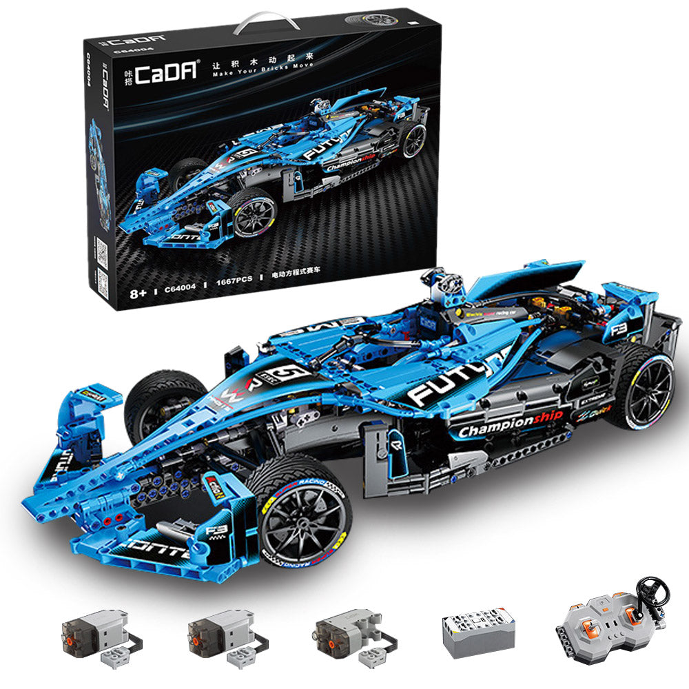 CADA C64004W Formula Racing, Technik Rennauto, Technik Auto, Maßstab 1: 8 Modell, 1667 Teile C64004 Bausatz, Mit Originalverpackung