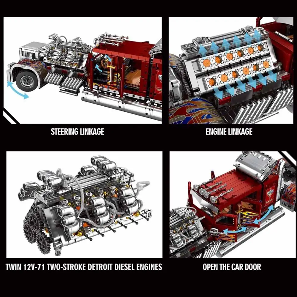 Technik LKW Thor 24 Schwerlast-Lkw Modell, 3485 Teile Technik LKW mit Motoren Bausatz
