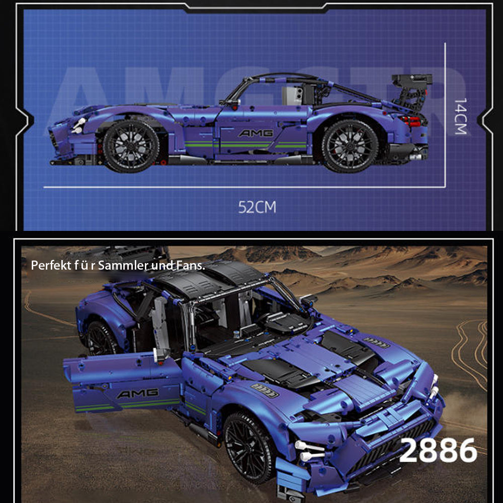 Technik Auto für AMG GT Supercar, Technik Rennauto KIemmbausteine, Maßstab 1: 9 Modell, 2886 Teile J92025 Bausatz