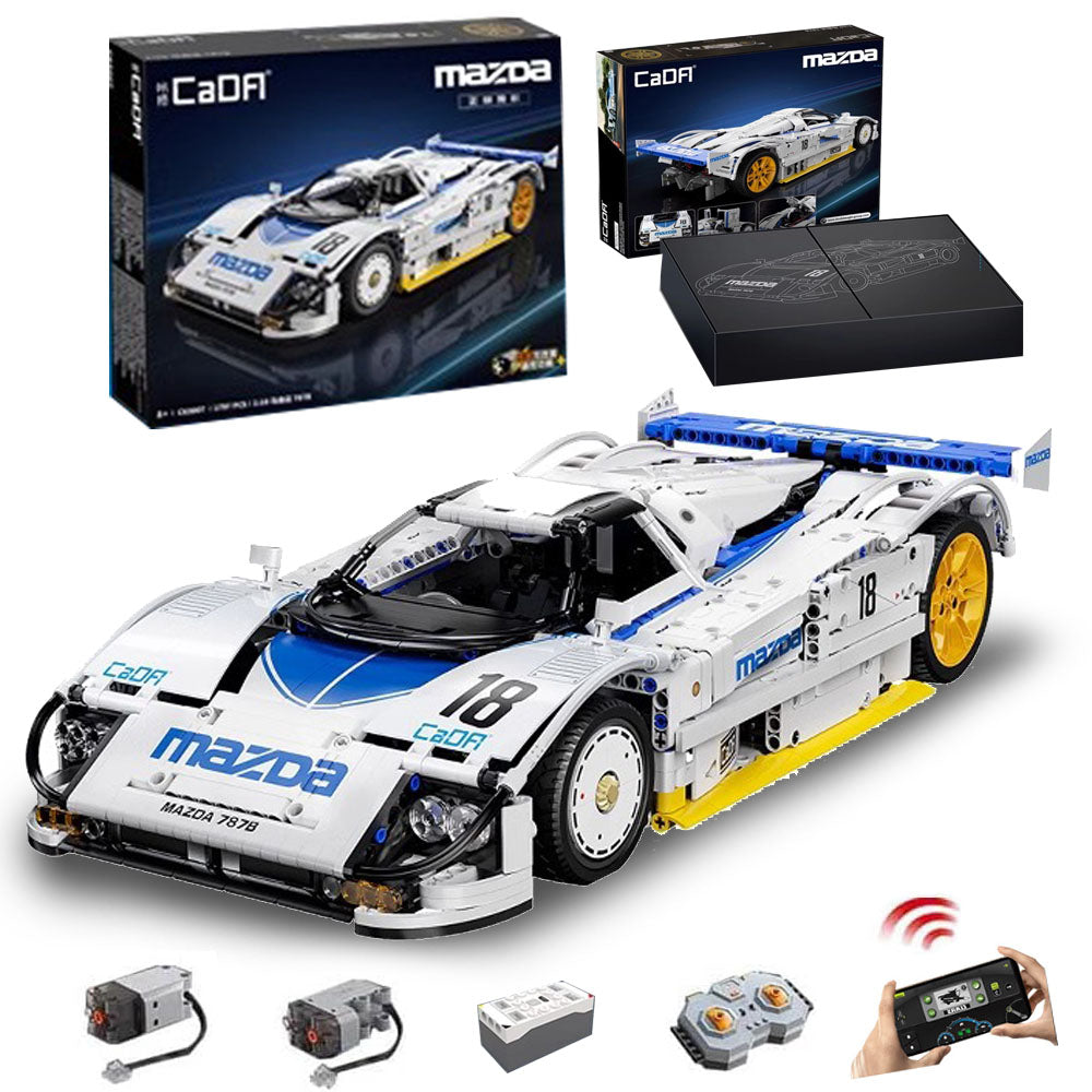 Technik Auto für CADA Mazda 787B Bausatz, 1797 KIemmbausteine MOC Technik Rennauto für Kinder, Erwachsene, Baumeister, CaDA C63007W