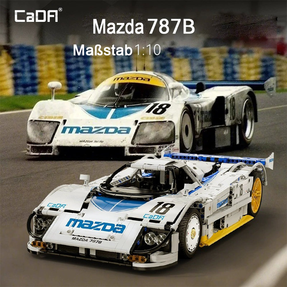 Technik Auto für CADA Mazda 787B Bausatz, 1797 KIemmbausteine MOC Technik Rennauto für Kinder, Erwachsene, Baumeister, CaDA C63007W