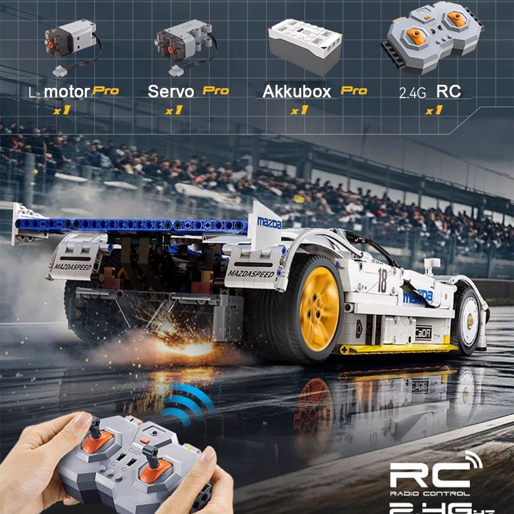Technik Auto für CADA Mazda 787B Bausatz, 1797 KIemmbausteine MOC Technik Rennauto für Kinder, Erwachsene, Baumeister, CaDA C63007W