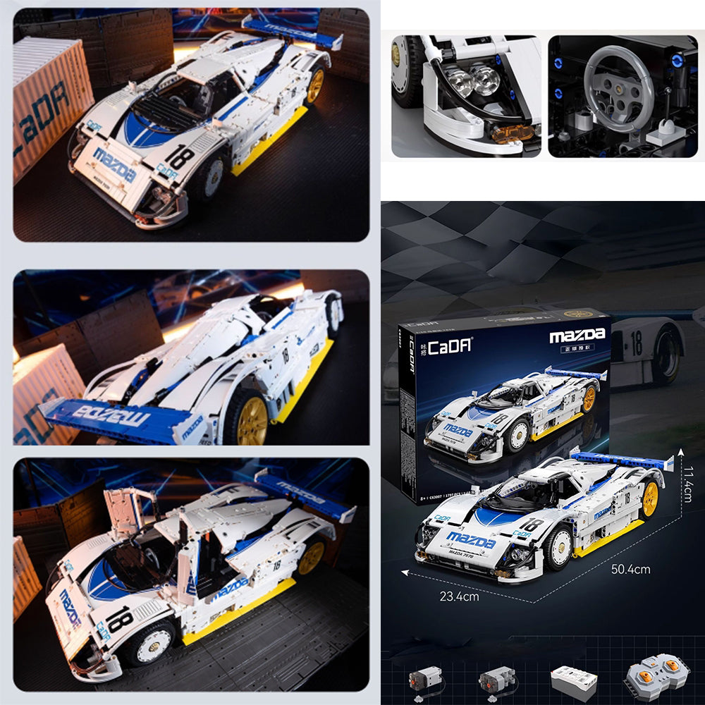 Technik Auto für CADA Mazda 787B Bausatz, 1797 KIemmbausteine MOC Technik Rennauto für Kinder, Erwachsene, Baumeister, CaDA C63007W