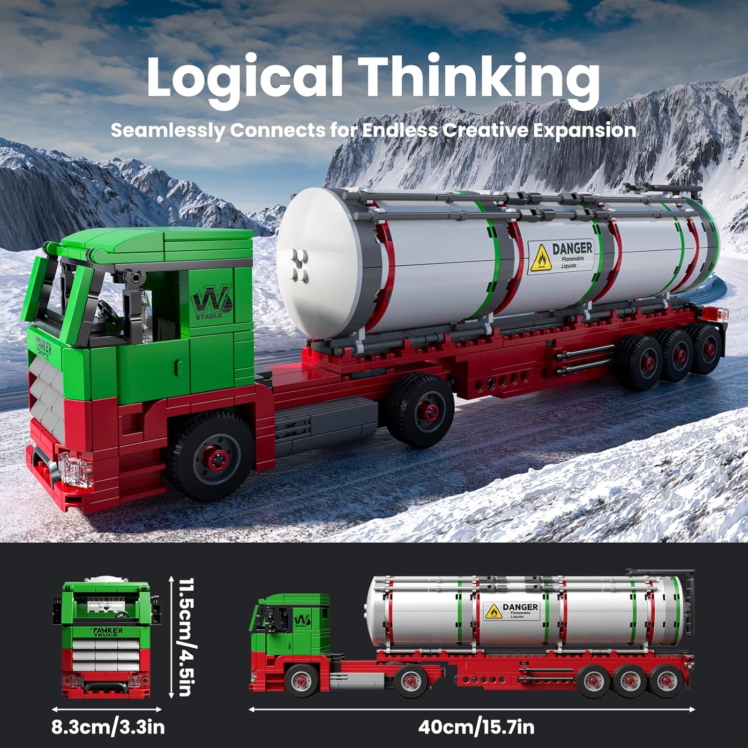 Technik Tank LKW Modellbausatz MOC Technik Tankwagen Baustaz