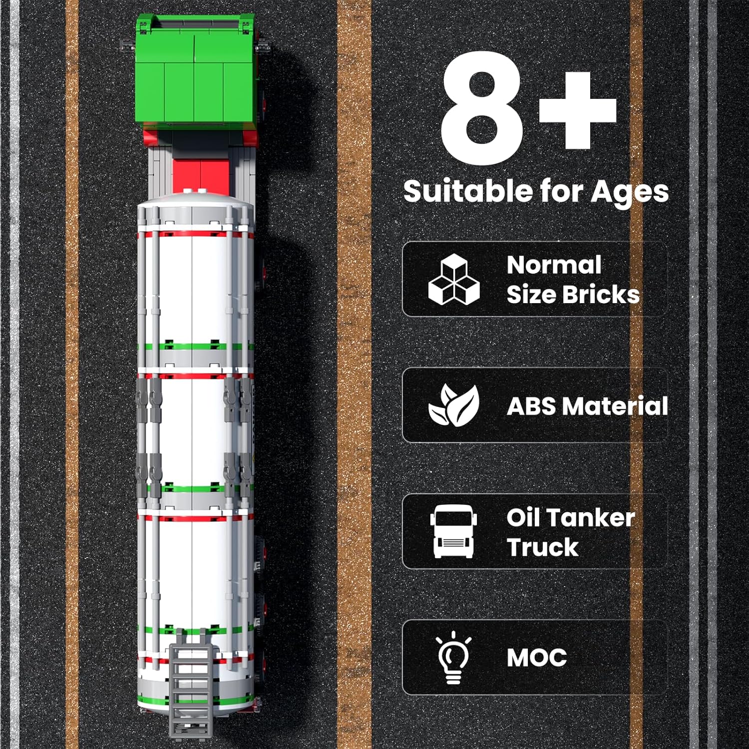 Technik Tank LKW Modellbausatz MOC Technik Tankwagen Baustaz