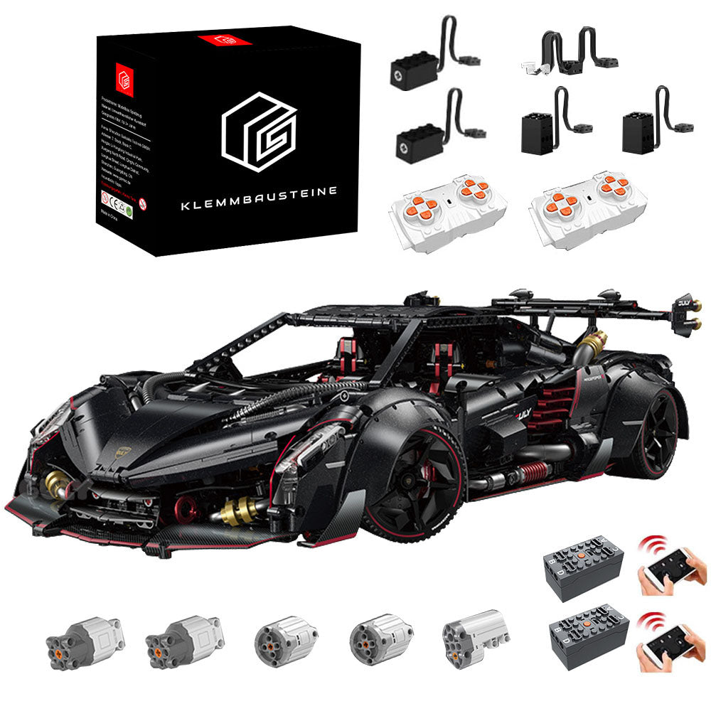 Technik Auto für Lamborghini Veneno Superauto, 1:8 Groß Auto mit 5 Motoren Set, Technik Auto ModeII Bausatz, 3809 TeiIe MOC Supercar ModeII, Kompatibel mit Iego Technik Lamborghini