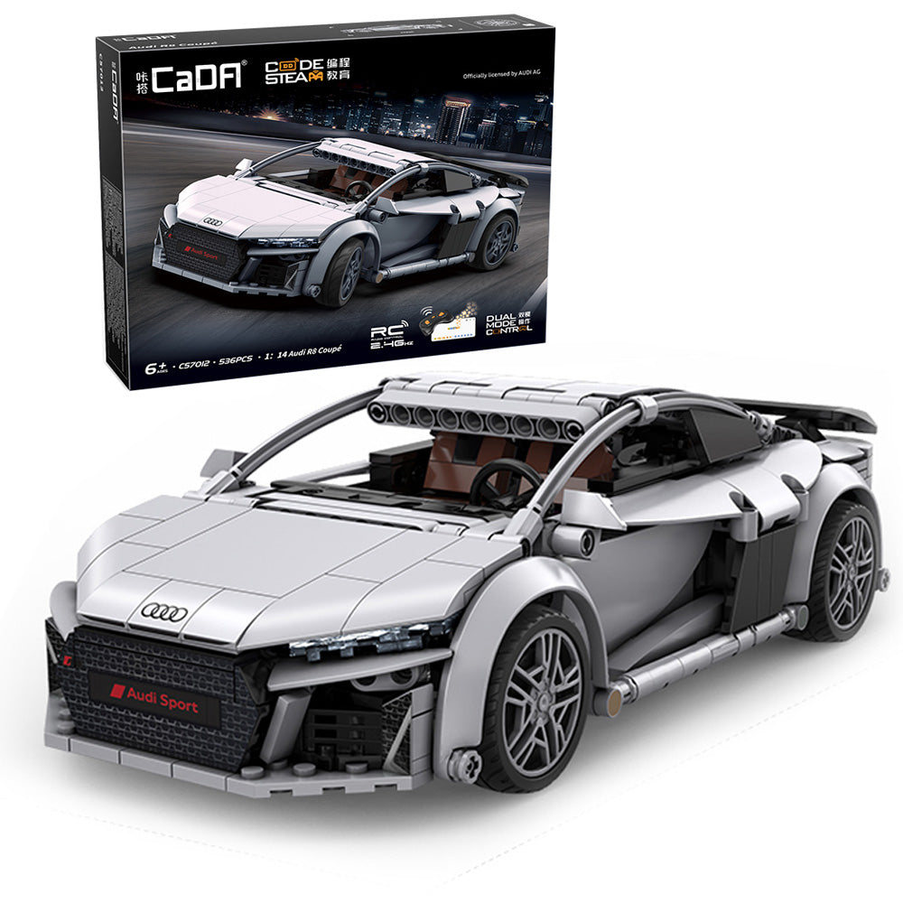 Technik Auto für Audi R8 Coupe 2019, CADA C57012W, Technik Auto KIemmbausteine, Maßstab 1: 14 Modell, 536 Teile Technik C57012 Bausatz